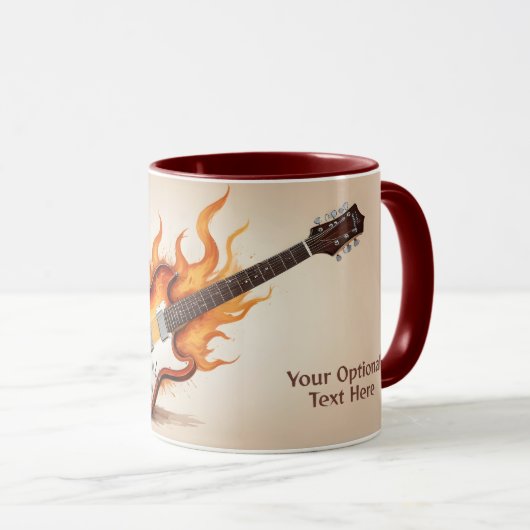 Individuelle Name- und Textflammengitarre Tasse (VorderseiteRechts)