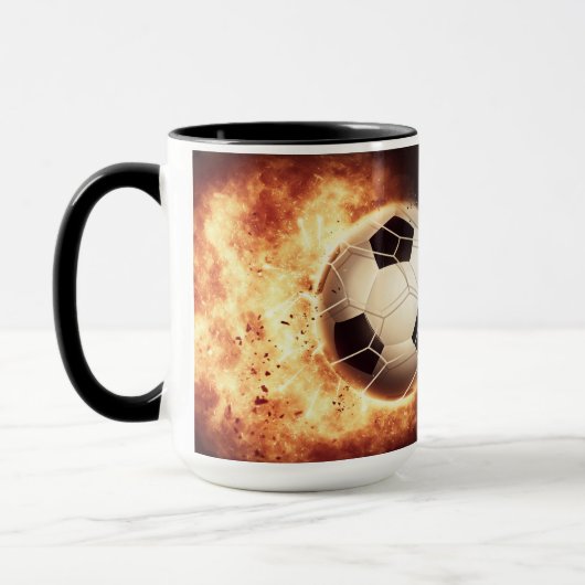 Individuelle Name- und Textfußball-Tasse Tasse (Links)