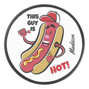 Individuelle Name- und TextHot Dog Eishockey Puck