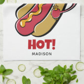 Individuelle Name- und TextHot Dog Geschirrtuch (Gefaltet)