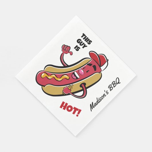 Individuelle Name- und TextHot Dog Serviette (Ecke)