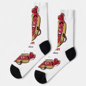 Individuelle Name- und TextHot Dog Socken (Linkes Detail)