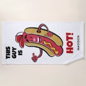 Individuelle Name- und TextHot Dog Strandtuch (Vorderseite)