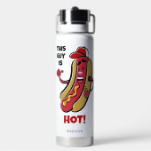 Individuelle Name- und TextHot Dog Trinkflasche (Hinten)