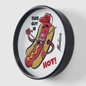 Individuelle Name- und TextHot Dog Uhr (Winkel)