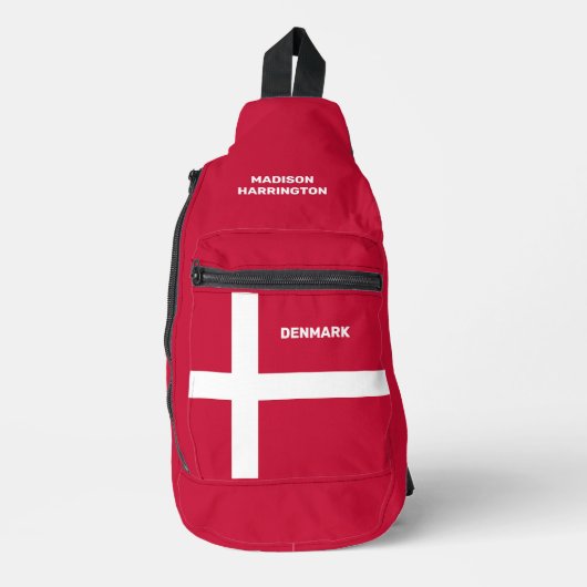 Individuelle Name- und Textmarkierung Dänemark Crossbody Bag (Vorderseite)
