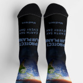 Individuelle Name und Textplanet Erde Socken (Oben)
