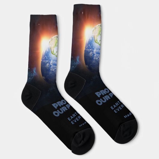 Individuelle Name und Textplanet Erde Socken (Rechts)