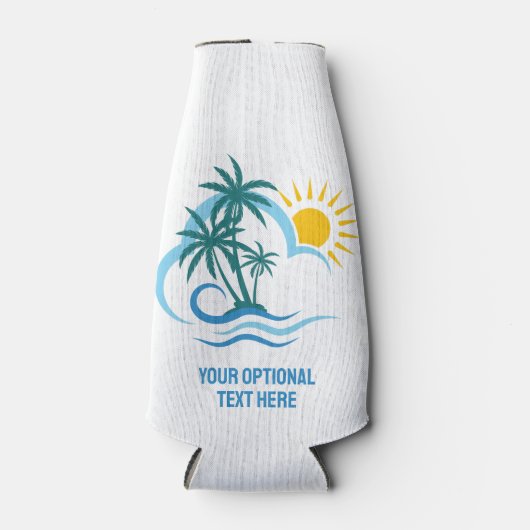 Individuelle Name- und Texttropeninseln Flaschenkühler (Vorderseite)