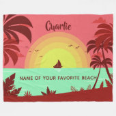 Individuelle Name- und Texttücher für Beach Illust Fleecedecke (Vorderseite (Horizontal))