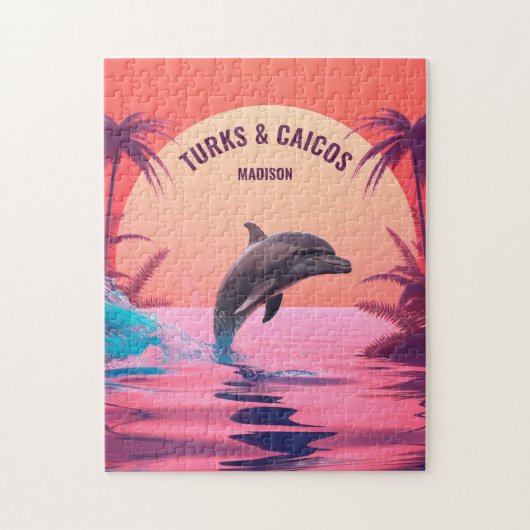 Individuelle Name- und Texttürken und Caicos-Dolph Puzzle (Vertikal)