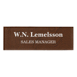 Individuelle Name und Titel Braun Leder-ähnliche T Namenschild
