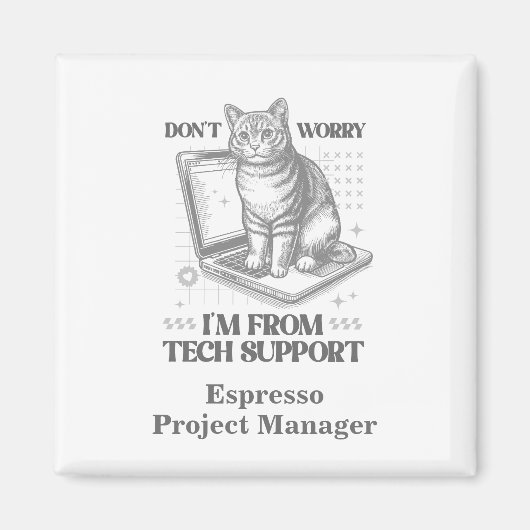 Individuelle Name und Titel Cat Tech Support Magne Magnet (Vorne)