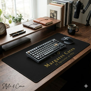 Individuelle Name und Titel mit Monogramm - Schreibtischunterlage