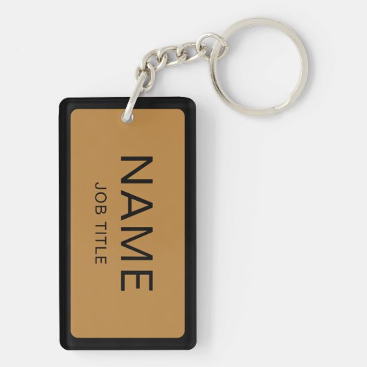 Individuelle Name und Titel Rectangle Schlüsselanh Schlüsselanhänger (Rückseite)