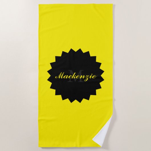 Individuelle Name und Ursprünge in Sonnengelb Strandtuch (Vorderseite)