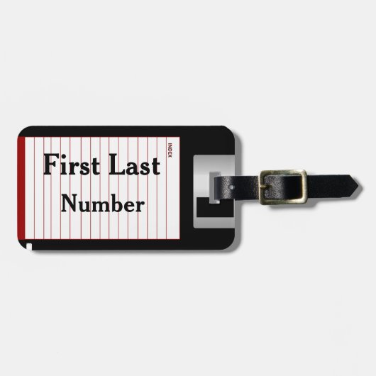 Individuelle Name- und Zahlendiskette auf doppelse Gepäckanhänger (Vorderseite horizontal)