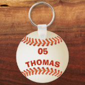 Individuelle Name und Zahlenvorlage Baseball Sport Schlüsselanhänger (Vorderseite)