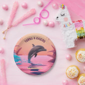 Individuelle Name- und Zieldolphin Pappteller (Party)