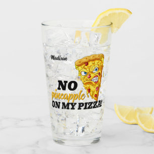 Individuelle Name und Zutaten Angry Pizza Glas