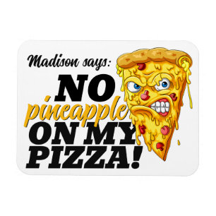 Individuelle Name und Zutaten Angry Pizza Magnet