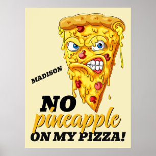 Individuelle Name und Zutaten Angry Pizza Poster