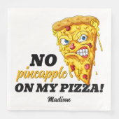 Individuelle Name und Zutaten Angry Pizza Serviette (Vorderseite)