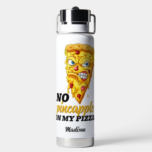 Individuelle Name und Zutaten Angry Pizza Trinkflasche (Hinten)