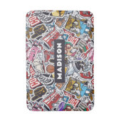 Individuelle Name Uni Comicen Muster Badematte (Vorderseite Vertikal)