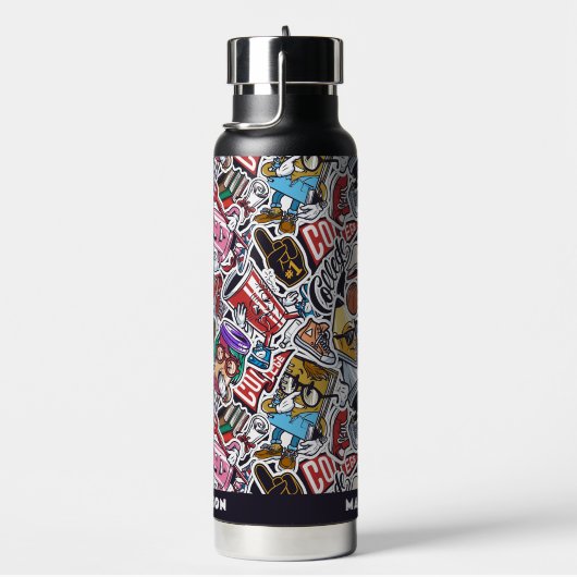 Individuelle Name Uni Comicen Muster Trinkflasche (rechts)