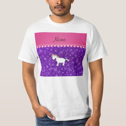 Individuelle Name unicorgo indigo lila Glitzer Ste T-Shirt (Vorderseite)