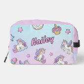 Individuelle Name Unicorn Kinder zurück in die Sch Waschbeutel (Rückseite)