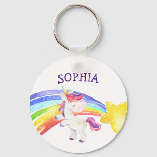 Individuelle Name Unicorn Magische Kinder Niedlich Schlüsselanhänger