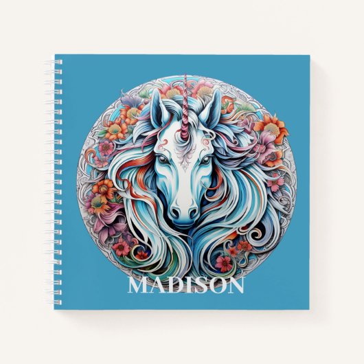 Individuelle Name Unicorn Notizblock (Vorderseite)