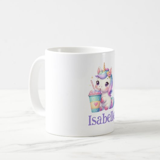 Individuelle Name Unicorn Tasse (Vorderseite Links)