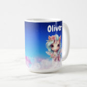 Individuelle Name Unicorn Tasse (VorderseiteRechts)