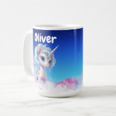 Individuelle Name Unicorn Tasse (Vorderseite Links)