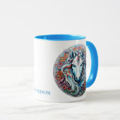 Individuelle Name Unicorn Tasse (VorderseiteRechts)