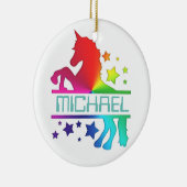 Individuelle Name Unicorn Weihnachtsbaum Keramik Ornament (Rechts)
