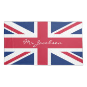 Individuelle Name Union Jack Patriotic Kissenbezug (Rückseite-Links)