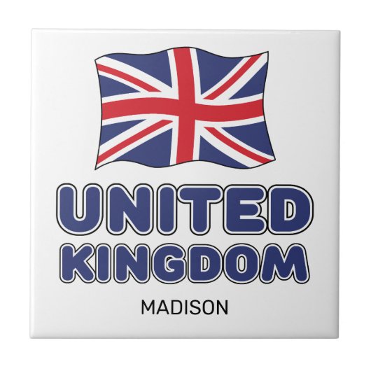Individuelle Name United Kingdom Flag Fliese (Vorderseite)
