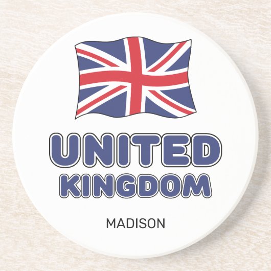 Individuelle Name United Kingdom Flag Getränkeuntersetzer (Vorne)