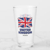 Individuelle Name United Kingdom Flag Glas (Rückseite)