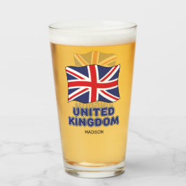Individuelle Name United Kingdom Flag Glas