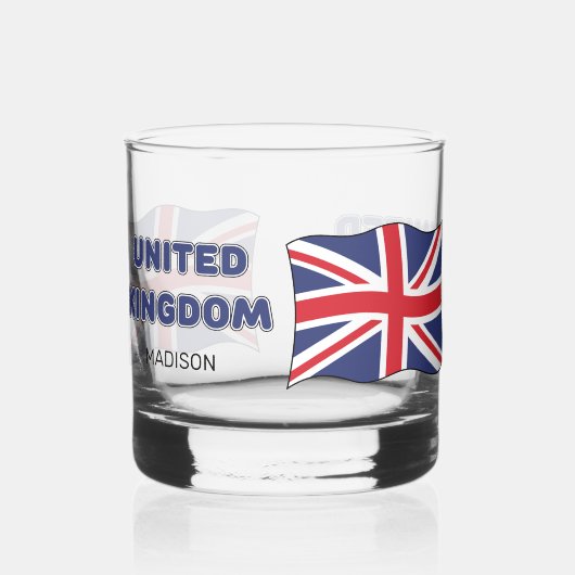 Individuelle Name United Kingdom Flag Whiskyglas (Links)