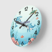 Individuelle Name unter dem Kinderzimmer Runde Wanduhr (Winkel)