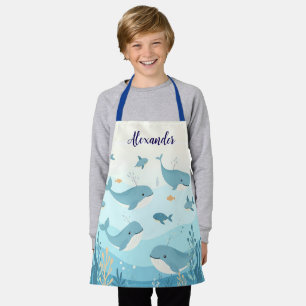 Individuelle Name unter dem Meer Wale & Fische Kin Schürze