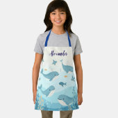 Individuelle Name unter dem Meer Wale & Fische Kin Schürze (Insitu)