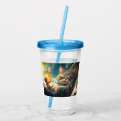 Individuelle Name Urlaub Katzen Acryltrinkbecher (Rückseite)