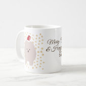 Individuelle Name Urlaub Tasse, Niedliche Welpe Kaffeetasse (Vorderseite Links)